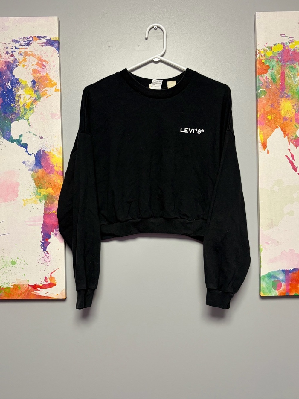 Levi's Medium Black Crop Top Fashionable Essential